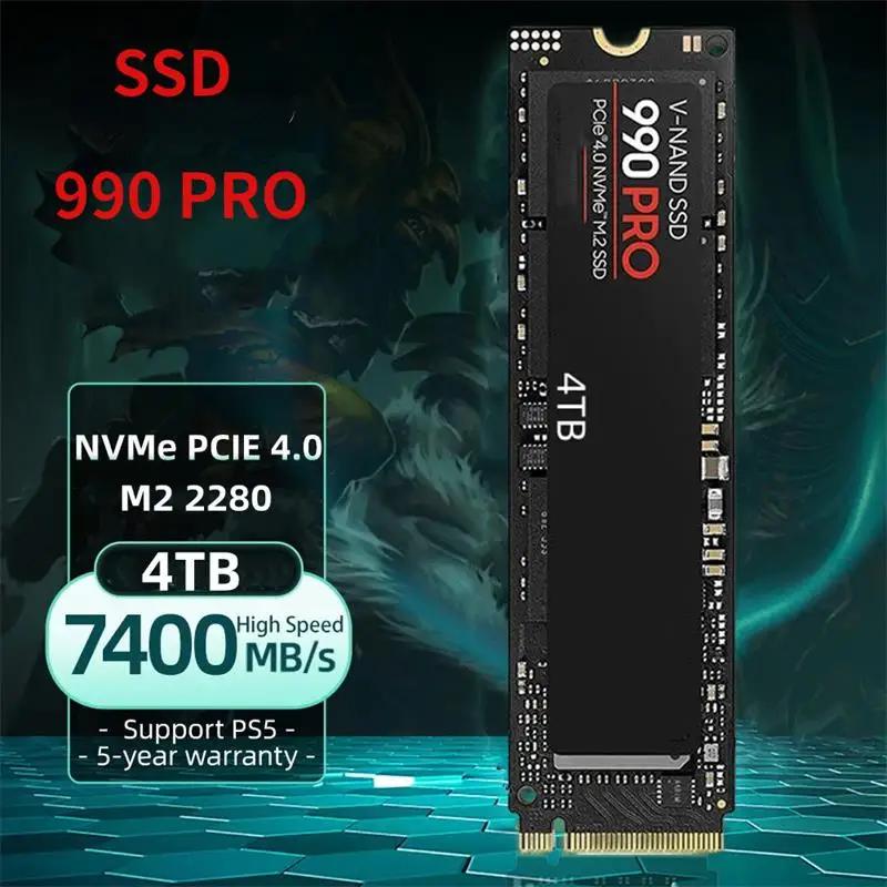 990 PRO SSD ָ Ʈ ̺, PCIe4.0 NVMe ӿ  ϵ ̺, PS5 Ʈ ũž, 4TB, 2TB, 1TB, M.2 2280 SSD, 7450 MB/S